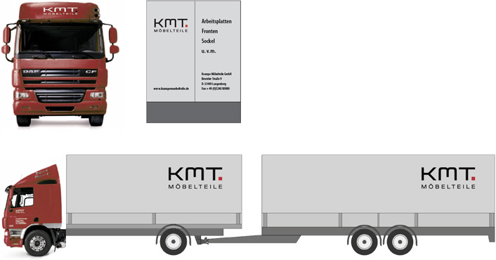 Krampe Möbelteile, LKW-Beschriftung